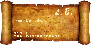 Löw Barnabás névjegykártya